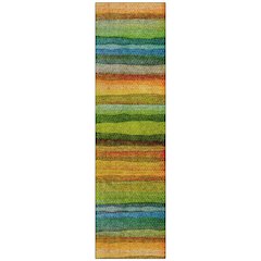 Machine Washable Indoor/Outdoor Chantille ACN2093 Green 2'3" x 7'6" Runner Rug