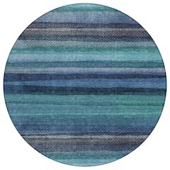 Machine Washable Indoor/Outdoor Chantille ACN2093 Teal 8' x 8' Round Rug