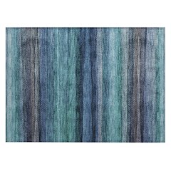 Machine Washable Indoor/Outdoor Chantille ACN2093 Teal 1'8" x 2'6" Rug