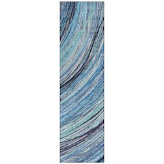 Machine Washable Indoor/Outdoor Chantille ACN2094 Blue 2'3" x 7'6" Runner Rug