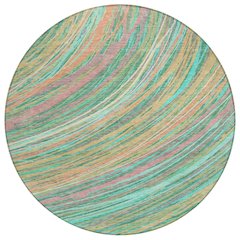 Machine Washable Indoor/Outdoor Chantille ACN2094 Teal 8' x 8' Round Rug