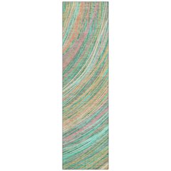 Machine Washable Indoor/Outdoor Chantille ACN2094 Teal 2'3" x 7'6" Runner Rug