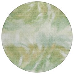 Machine Washable Indoor/Outdoor Chantille ACN2096 Green 8' x 8' Round Rug