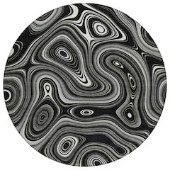 Machine Washable Indoor/Outdoor Chantille ACN2097 Black 8' x 8' Round Rug