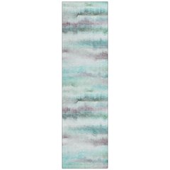 Machine Washable Indoor/Outdoor Chantille ACN2098 Teal 2'3" x 7'6" Runner Rug