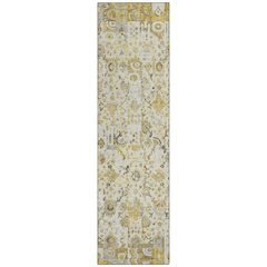 Machine Washable Indoor/Outdoor Chantille ACN2099 Gold 2'3" x 7'6" Runner Rug
