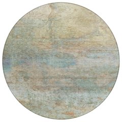 Machine Washable Indoor/Outdoor Chantille ACN2100 Wheat 8' x 8' Round Rug