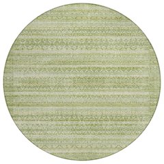 Machine Washable Indoor/Outdoor Chantille ACN2101 Sage 8' x 8' Round Rug