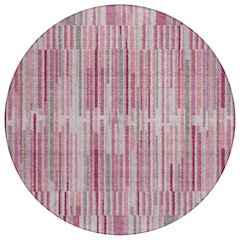 Machine Washable Indoor/Outdoor Chantille ACN2102 Blush 8' x 8' Round Rug