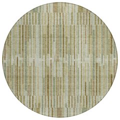 Machine Washable Indoor/Outdoor Chantille ACN2102 Khaki 8' x 8' Round Rug