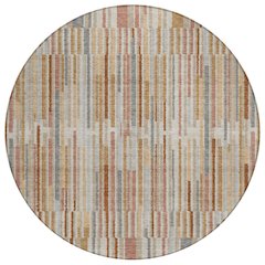 Machine Washable Indoor/Outdoor Chantille ACN2102 Paprika 8' x 8' Round Rug