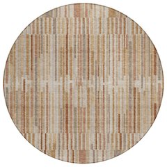 Machine Washable Indoor/Outdoor Chantille ACN2102 Terracotta 8' x 8' Round Rug