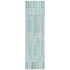 Machine Washable Indoor/Outdoor Chantille ACN2102 Turquoise 2'3"x7'6" Runner Rug