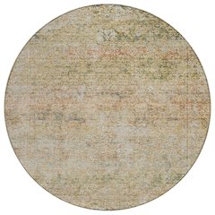 Machine Washable Indoor/Outdoor Chantille ACN2103 Gold 8' x 8' Round Rug