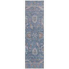 Machine Washable Indoor/Outdoor Chantille ACN2104 Blue 2'3" x 7'6" Runner Rug