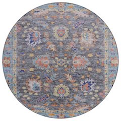 Machine Washable Indoor/Outdoor Chantille ACN2104 Gray 8' x 8' Round Rug