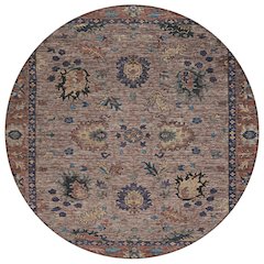 Machine Washable Indoor/Outdoor Chantille ACN2104 Mocha 8' x 8' Round Rug