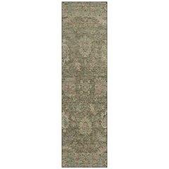 Machine Washable Indoor/Outdoor Chantille ACN2104 Olive 2'3" x 7'6" Runner Rug