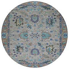Machine Washable Indoor/Outdoor Chantille ACN2104 Pewter 8' x 8' Round Rug
