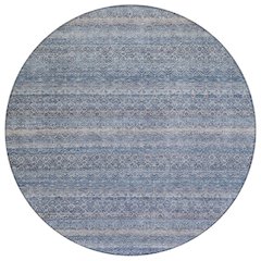 Machine Washable Indoor/Outdoor Chantille ACN2105 Blue 8' x 8' Round Rug