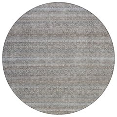 Machine Washable Indoor/Outdoor Chantille ACN2105 Brown 8' x 8' Round Rug