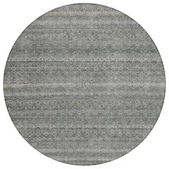 Machine Washable Indoor/Outdoor Chantille ACN2105 Pewter 8' x 8' Round Rug