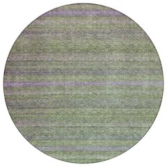 Machine Washable Indoor/Outdoor Chantille ACN2106 Olive 8' x 8' Round Rug