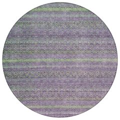 Machine Washable Indoor/Outdoor Chantille ACN2106 Purple 8' x 8' Round Rug