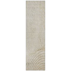 Machine Washable Indoor/Outdoor Chantille ACN2107 Beige 2'3" x 7'6" Runner Rug
