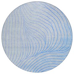 Machine Washable Indoor/Outdoor Chantille ACN2107 Blue 8' x 8' Round Rug