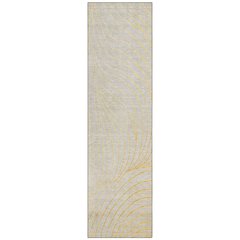 Machine Washable Indoor/Outdoor Chantille ACN2107 Gold 2'3" x 7'6" Runner Rug