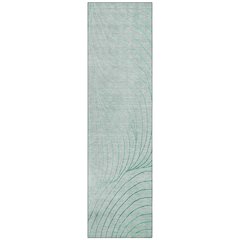 Machine Washable Indoor/Outdoor Chantille ACN2107 Mint 2'3" x 7'6" Runner Rug