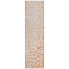 Machine Washable Indoor/Outdoor Chantille ACN2107 Orange 2'3" x 7'6" Runner Rug