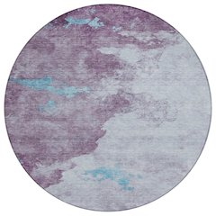 Machine Washable Indoor/Outdoor Chantille ACN2108 Lavender 8' x 8' Round Rug