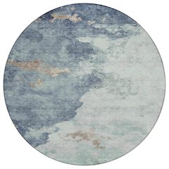 Machine Washable Indoor/Outdoor Chantille ACN2108 Seafoam 8' x 8' Round Rug