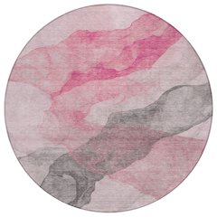 Machine Washable Indoor/Outdoor Chantille ACN2109 Blush 8' x 8' Round Rug