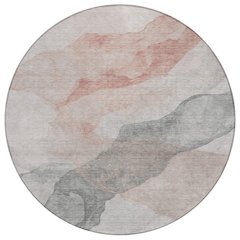 Machine Washable Indoor/Outdoor Chantille ACN2109 Salmon 8' x 8' Round Rug