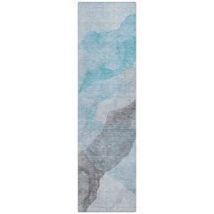 Machine Washable Indoor/Outdoor Chantille ACN2109 Teal 2'3" x 7'6" Runner Rug