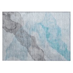 Machine Washable Indoor/Outdoor Chantille ACN2109 Teal 1'8" x 2'6" Rug