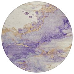 Machine Washable Indoor/Outdoor Chantille ACN2110 Purple 8' x 8' Round Rug