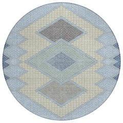 Machine Washable Indoor/Outdoor Chantille ACN2111 Denim 8' x 8' Round Rug