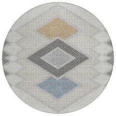 Machine Washable Indoor/Outdoor Chantille ACN2111 Gray 8' x 8' Round Rug