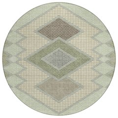 Machine Washable Indoor/Outdoor Chantille ACN2111 Green 8' x 8' Round Rug