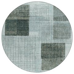 Machine Washable Indoor/Outdoor Chantille ACN2112 Teal 8' x 8' Round Rug