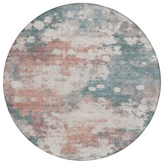 Machine Washable Indoor/Outdoor Chantille ACN2114 Coral 8' x 8' Round Rug