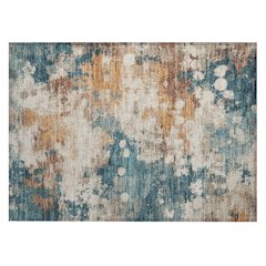 Machine Washable Indoor/Outdoor Chantille ACN2114 Teal 1'8" x 2'6" Rug