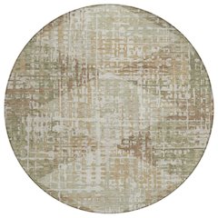 Machine Washable Indoor/Outdoor Chantille ACN2116 Fern 8' x 8' Round Rug
