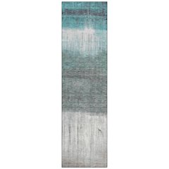 Machine Washable Indoor/Outdoor Chantille ACN2118 Teal 2'3" x 7'6" Runner Rug