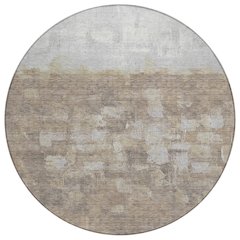 Machine Washable Indoor/Outdoor Chantille ACN2119 Taupe 8' x 8' Round Rug