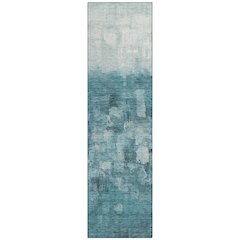 Machine Washable Indoor/Outdoor Chantille ACN2119 Teal 2'3" x 7'6" Runner Rug